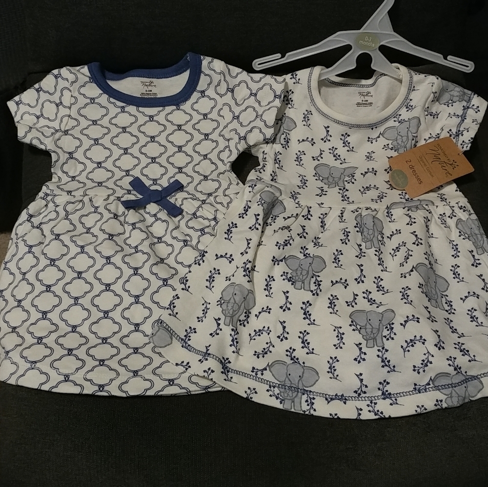 NEW 2pc Baby Dresses 0-3 Months